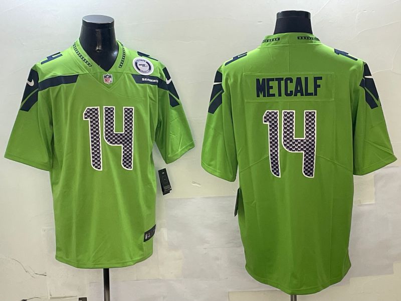 Men Seattle Seahawks 14 Metcalf Green Second generation 2025 Nike Limited NFL Jersey style 2